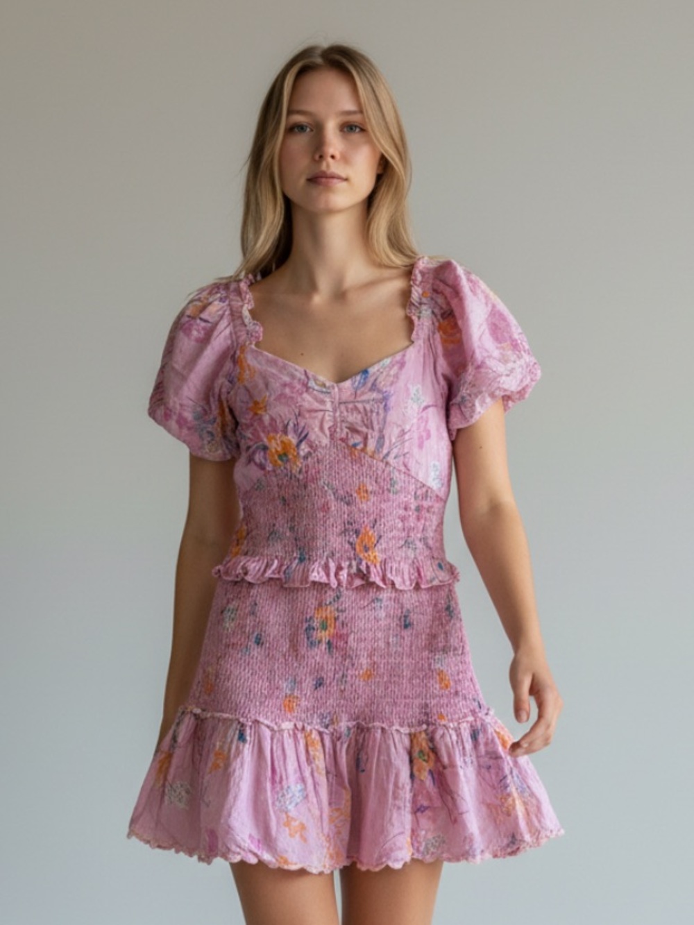 LoveShackFancy Jarrah minidress pink berry